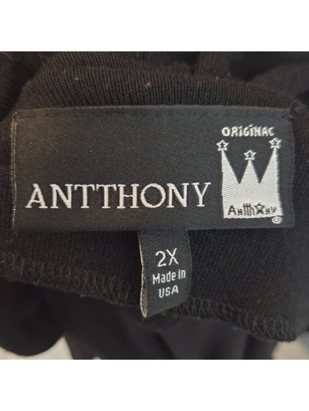 Antthony Cardigan Black Open Front Ruffle Midi Length Classic 2X Plus Size - Picture 8 of 10